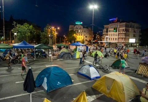 Anti-government protests in Sofia continue Foto stock