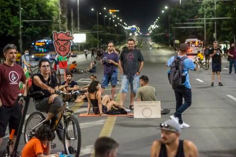 Anti-government protests in Sofia continue Stock Photos