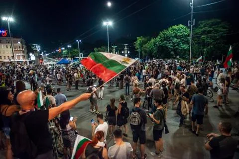 Anti-government protests in Sofia continue Stock Photos