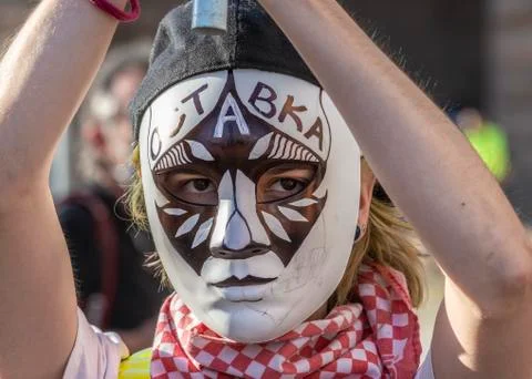 Anti-government protests in Sofia Stock Photos
