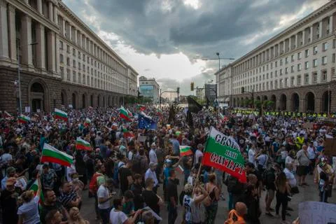 Anti-government protests in Sofia Stock Photos