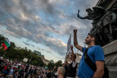 Anti-government protests in Sofia Foto stock
