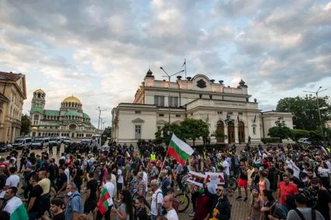 Anti-government protests in Sofia Stock Photos