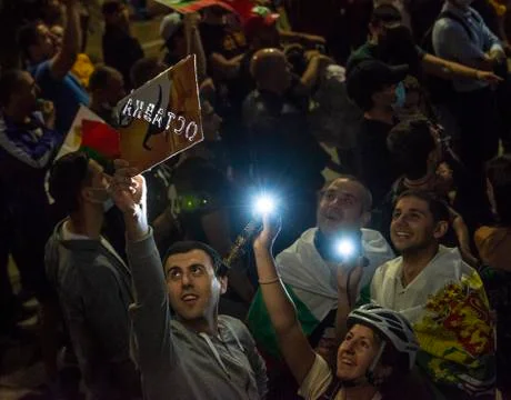 Anti-government protests in Sofia Stock Photos