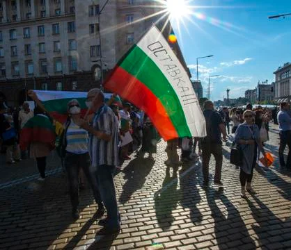 Anti-government protests in Sofia Stock Photos