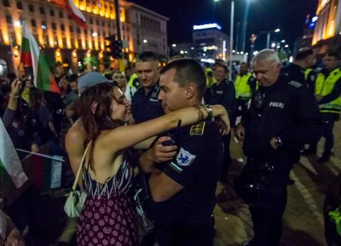 Anti-government protests in Sofia Foto stock