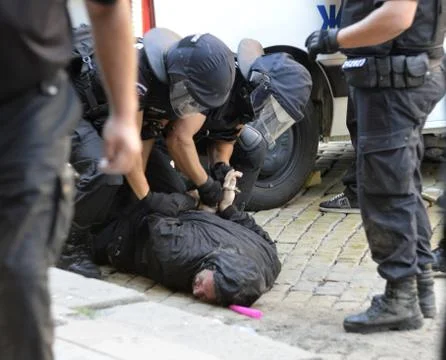 Anti-government protests in Sofia Stock Photos