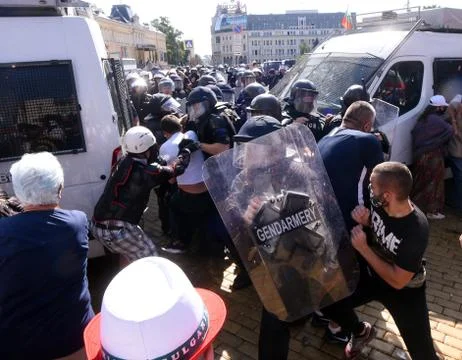 Anti-government protests in Sofia Stock Photos