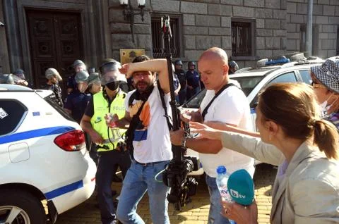 Anti-government protests in Sofia Stock Photos