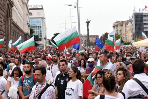 Anti-government protests in Sofia Stock Photos