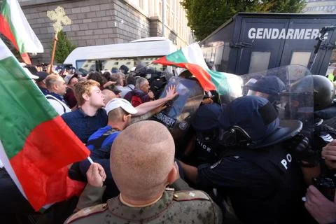 Anti-government protests in Sofia Foto stock