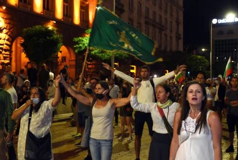 Anti-government protests in Sofia Stock Photos