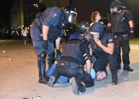 Anti-government protests in Sofia Stock Photos