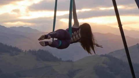 Anti-gravity yoga Stock Footage 88625114