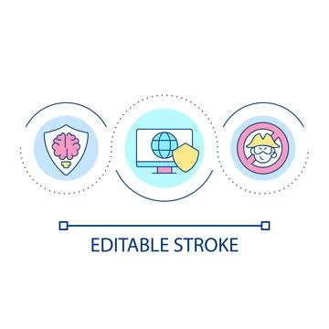 Anti hacking software loop concept icon 스톡 일러스트