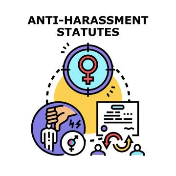 Anti harassment statutes vector concept illustration Stock Illustration