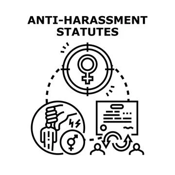 Anti harassment statutes vector concept illustration Stock Illustration