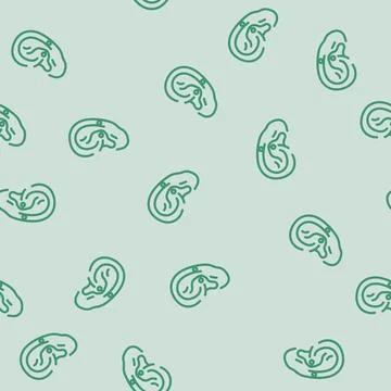 Anti helix piercing earring line vector seamless pattern Stock Illustration