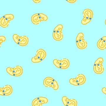 Anti helix piercing earring vector seamless pattern Stock Illustration