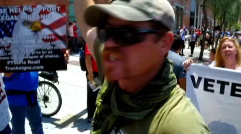 Anti-illegal immigration protest Video stock 52528862