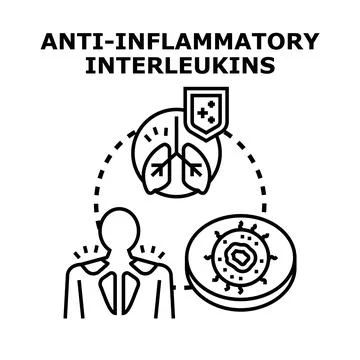 Anti inflammatory interleukins modulating immune response Stock Illustration