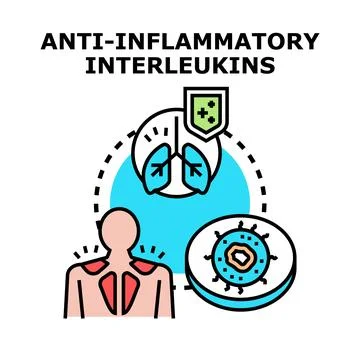 Anti inflammatory interleukins modulating immune response Stock Illustration