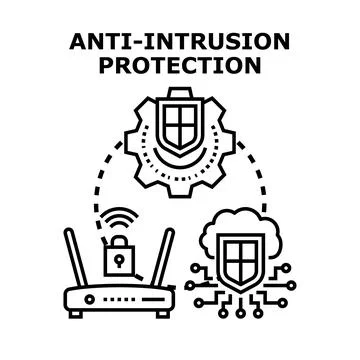 Anti intrusion protection securing network and cloud data 库存插图