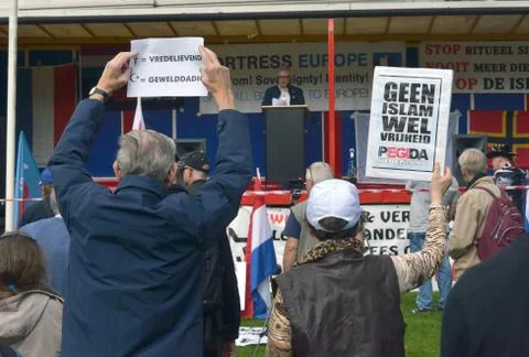 Anti islam protest Stock Photos