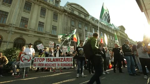 Anti Islamization Protest Stock-Footage 55487736