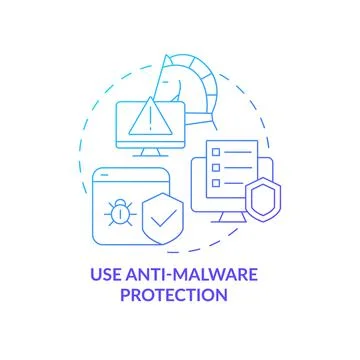 Anti-malware protection software blue gradient concept icon Illustrazione stock