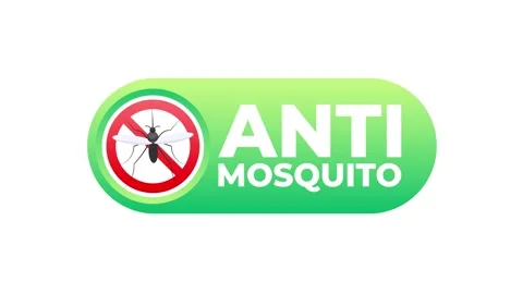 Anti Mosquito Green Button with Red Prohibition Sign Stock Footage 309522174