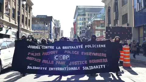 Anti police brutality demonstration Stock Footage 138496574