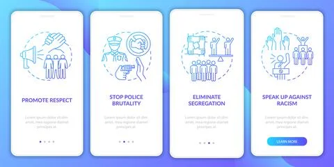 Anti-racism commitment onboarding mobile app page screen イラスト素材