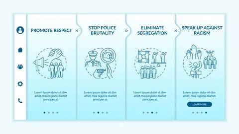 Anti-racism commitment onboarding vector template Illustrazione stock