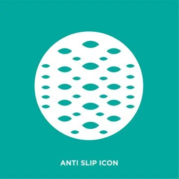 Anti slip icon, flat vector sign isolated on green background. Simple vector  Stock Illustration