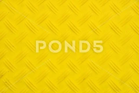 Anti slip yellow plastic plate with diamond pattern Stock Photos