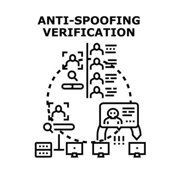 Anti spoofing verification protecting digital identity and data 스톡 일러스트