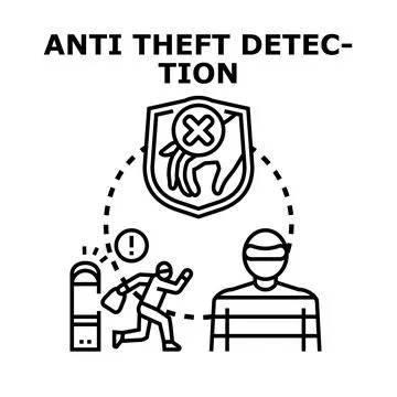 Anti theft detection system identifying criminal activity Illustrazione stock