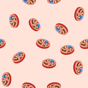 Anti theft feature isometric icon seamless pattern Stock Illustration