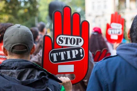 Anti TTIP protest Stock Photos