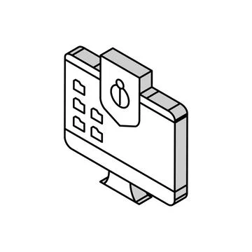 Anti-virus computer protect isometric icon vector illustration Stockillustratie