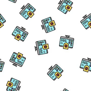 Anti-virus computer protect vector seamless pattern Stock Illustration