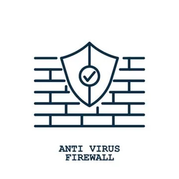 Anti virus firewall concept Illustrazione stock