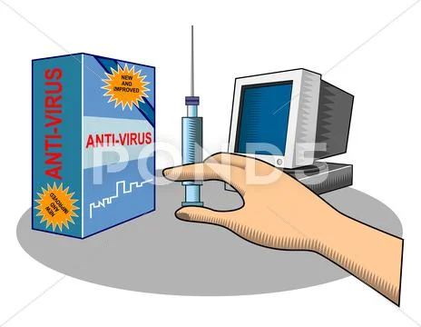 Anti-virus injection protection. Stock Illustration