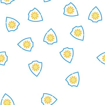 Anti-virus protection shield vector seamless pattern Stock Illustration