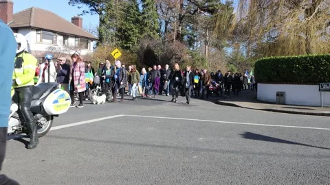 Anti war protest in Dublin, stop war in Ukraine Stock Footage 171427369