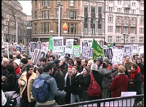 Anti-War Protest London 2003 Stock Footage 238021312