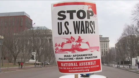 Anti-War Sign Stock Footage 1033910