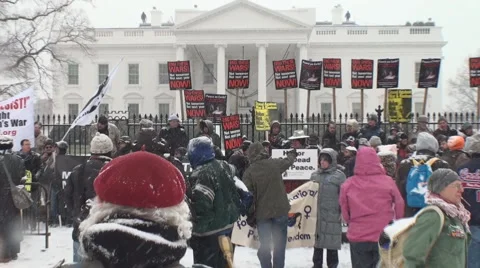 Anti War Veterans Protest Outside White House -  Winter Soldier Stock Footage 5504650