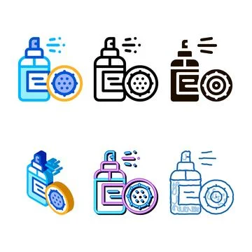 Antibacteria spray kill microbe concepts vector sign icon Stock Illustration